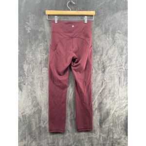 Lululemon Women's Size 4 Burgundy High‎ Rise Pocket Leggings Yoga Pants